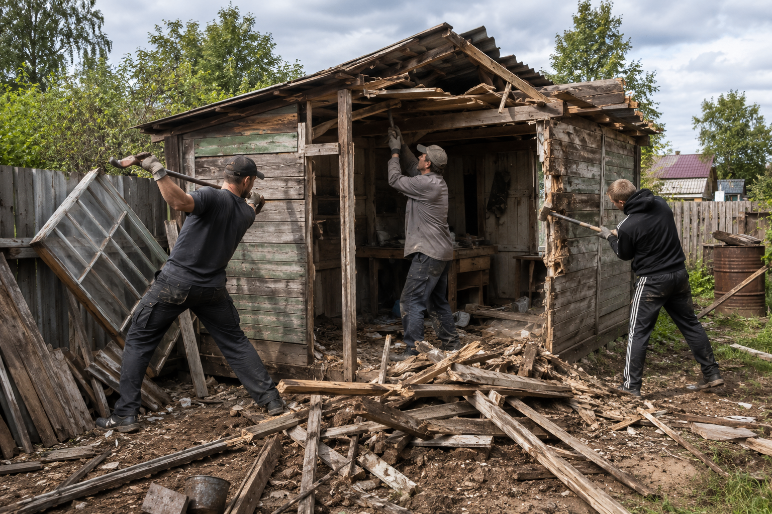 Снос деревянной хозпостройки